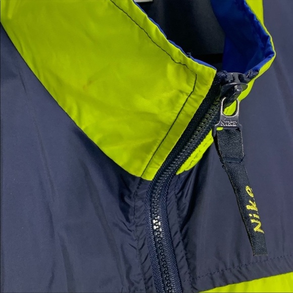 Nike Blue Green Logo Zip Up Windbreaker Jacket XL - Picture 4 of 6